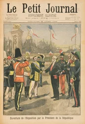 Opening van de Wereldtentoonstelling van 1900 door de President van de Republiek, Parijs, illustratie uit 